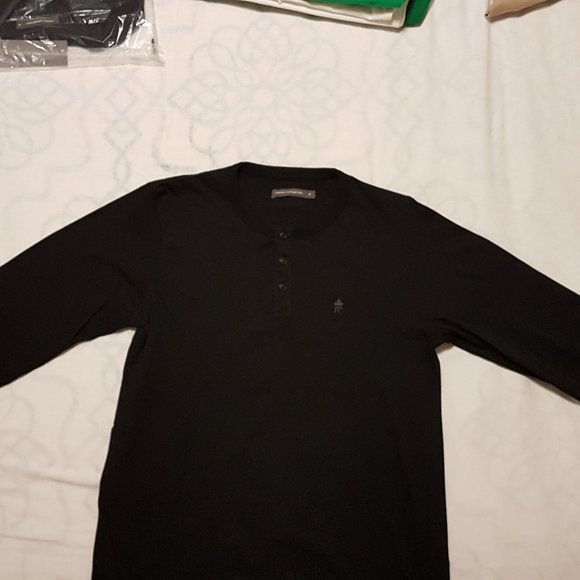 French Connection Long Sleeve Shirt Medium Navy - Picture 6 of 6